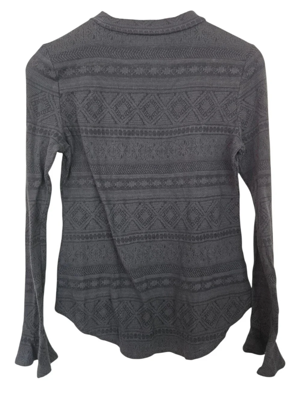 ✨ LOFT Textured Knit Bell Sleeve Sweater Top ✨🖤 Chic minimalist meets cozy boh